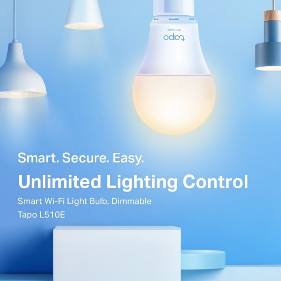 TP-Link Tapo L510B Smart Light Bulb Bayonet Fitting Dimmable, No Hub Required, Voice Control, Schedule & Timer 2700K 8.7W 2.4 GHz 802.11b/g/n