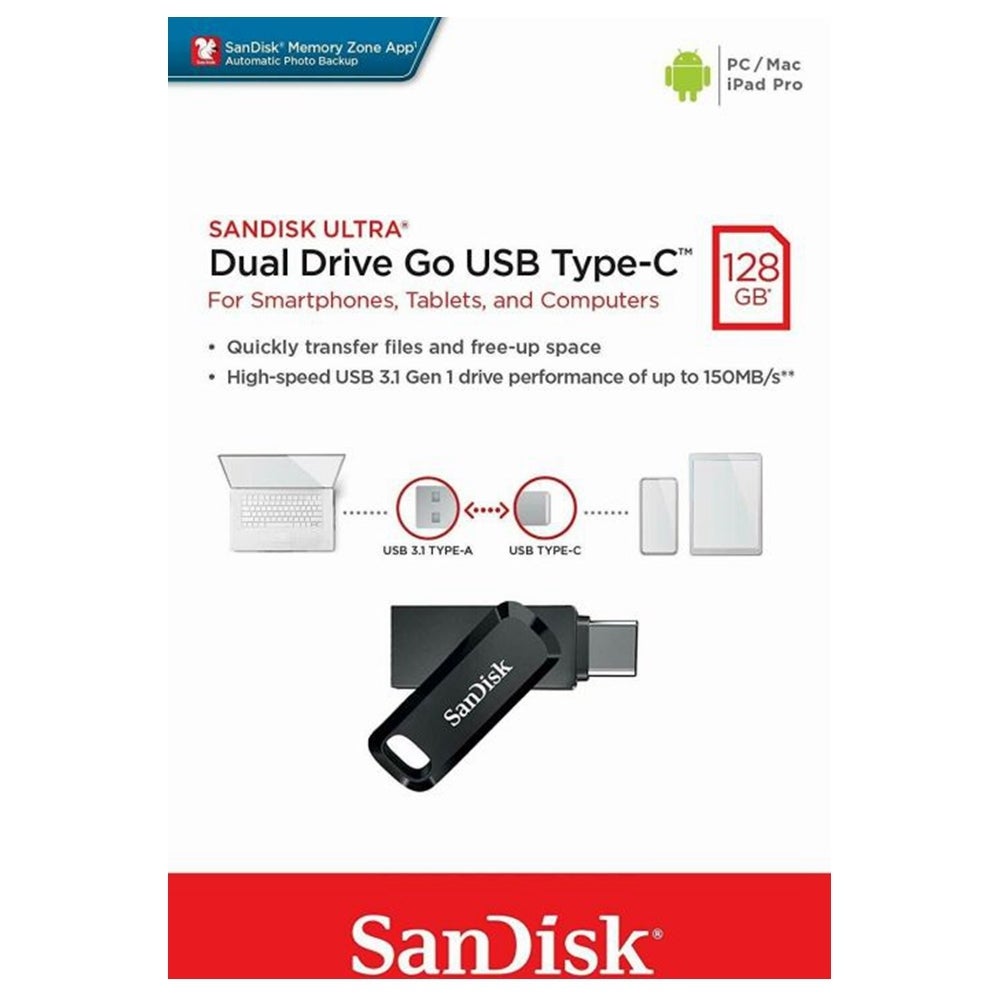 SanDisk 128GB Ultra Dual Type-C GO USB Flash Drive