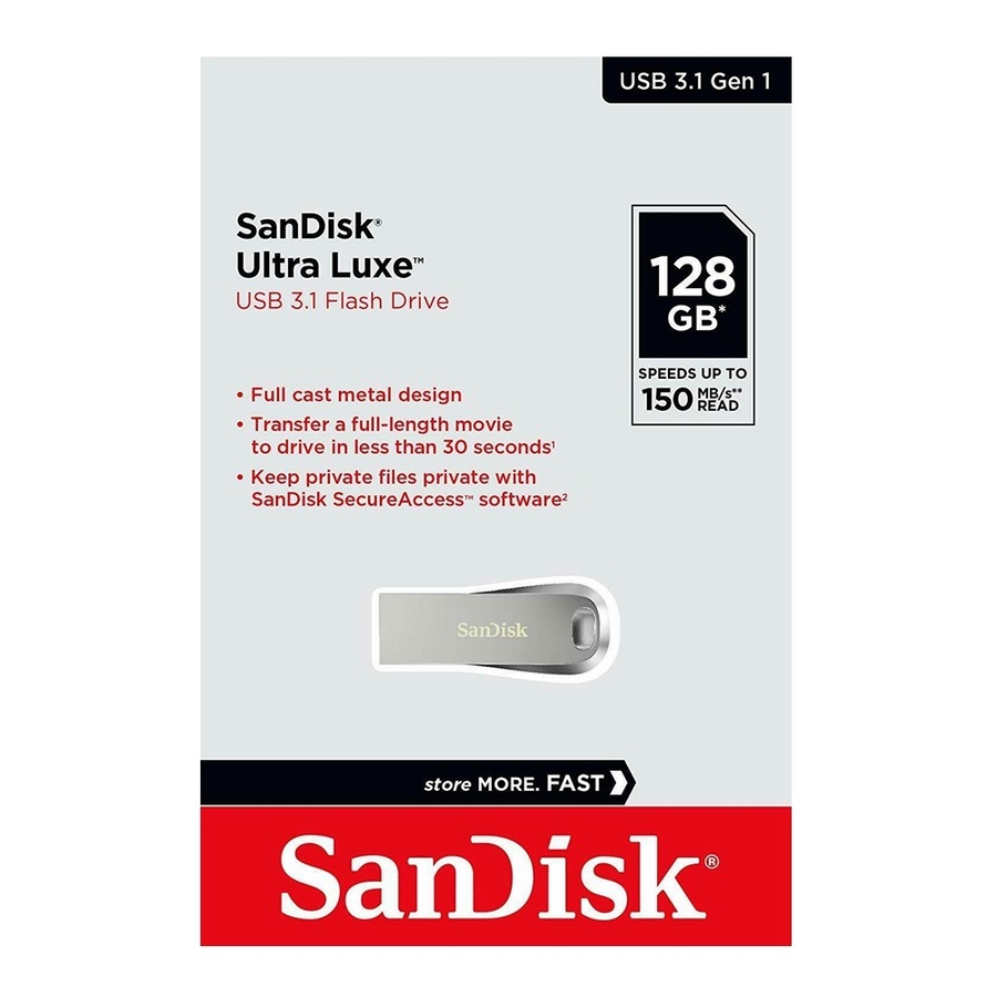 SanDisk USB 3.1 128GB Ultra Luxe Flash Drive