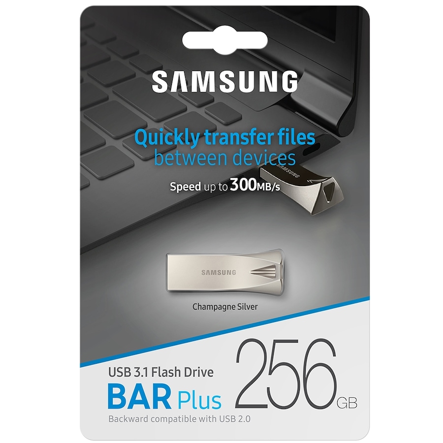 USB 3.1 256GB Flash Drive Samsung Bar Plus Memory Stick (300MB/s) - MUF-256BE3