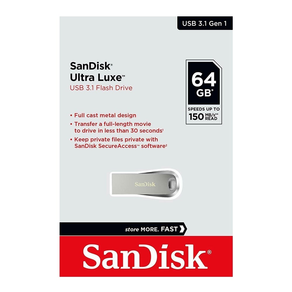 SanDisk USB 3.1 64GB Ultra Luxe Flash Drive