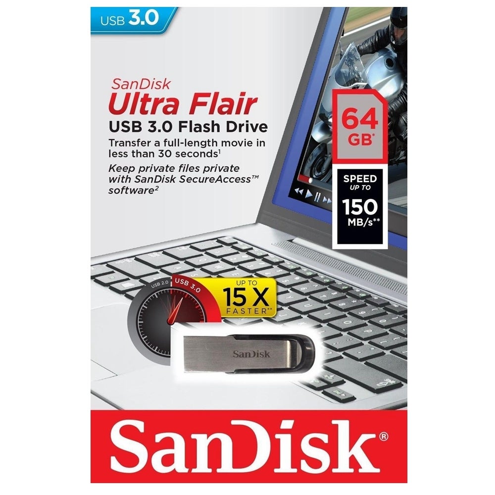 SanDisk USB 3.0 Ultra Flair 64GB Flash Drive