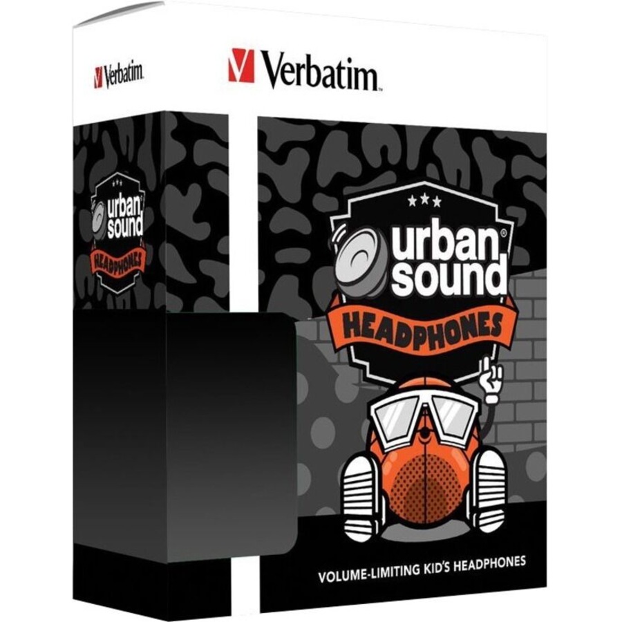 Verbatim Urban Sound Wired Over-the-head Binaural Stereo Headphone - Black - Ear-cup - 32 Ohm - 20 Hz to 20 kHz - 1.20 m Cable - Gold Plated -