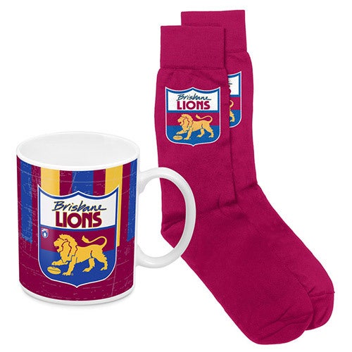 Brisbane Lions Heritage Mug and Sock Gift Pack