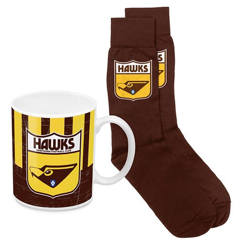 Hawthorn Hawks Heritage Mug and Sock Gift Pack