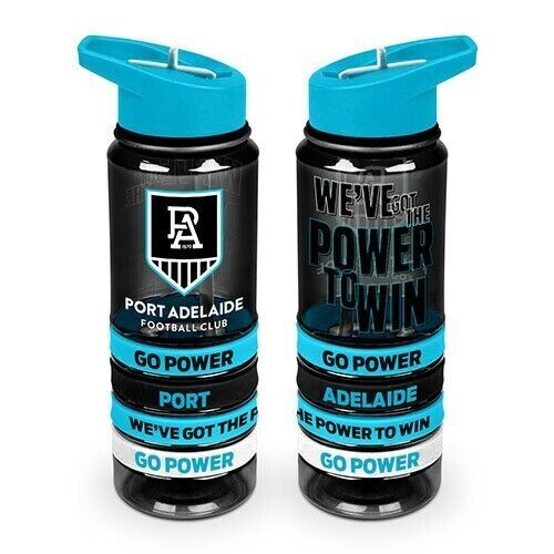 Port Adelaide Power Tritan Sports Bottle with Wrist Bands