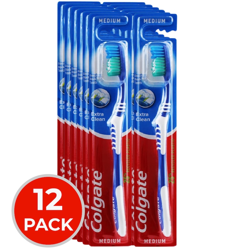 Buy 12 x Colgate Toothbrush Extra Clean Medium Assorted Colours - MyDeal
