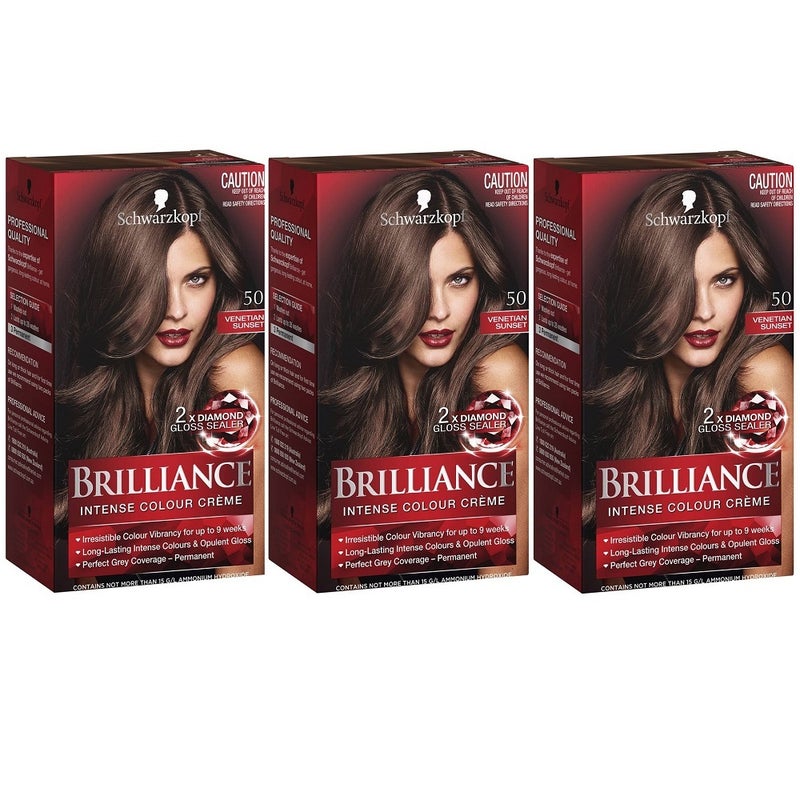 Buy 3 x Schwarzkopf Brilliance Iconic Permanent Hair Colour 50 Venetian  Sunset - MyDeal