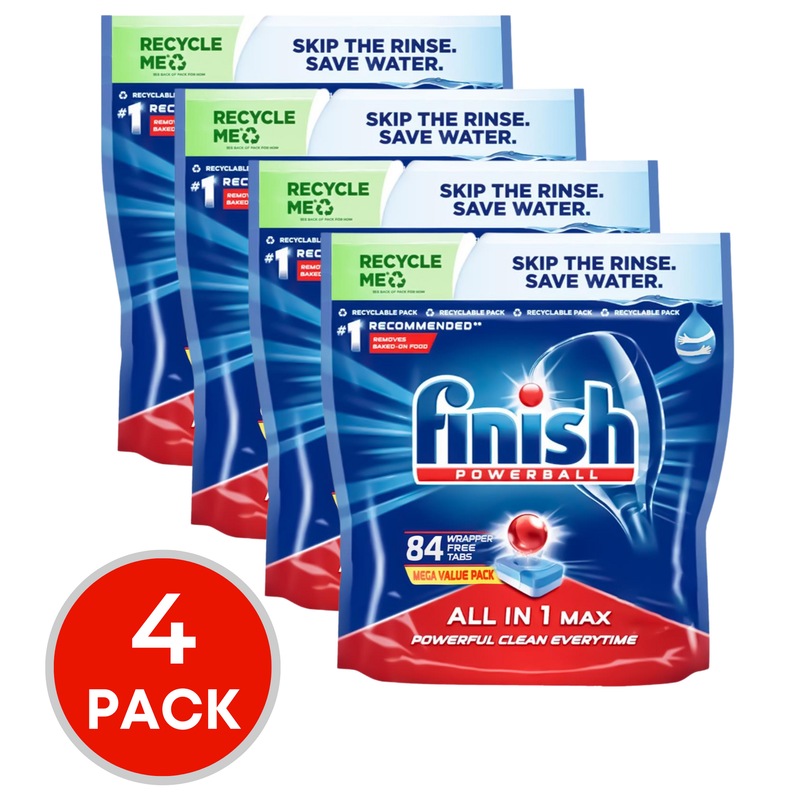 Buy 4 x Finish Powerball All in 1 Max Dishwasher Tablets Mega Value