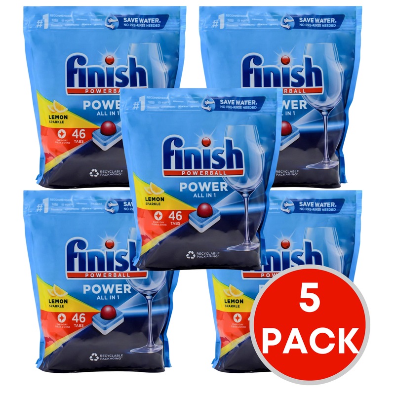 Buy 5 x Finish Powerball Power All In One Dishwashing Tablets Lemon
