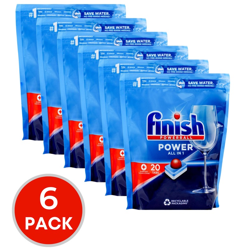 Buy 6 x Finish Powerball Power All in 1 Dishwasher Tablets Pk20 (120