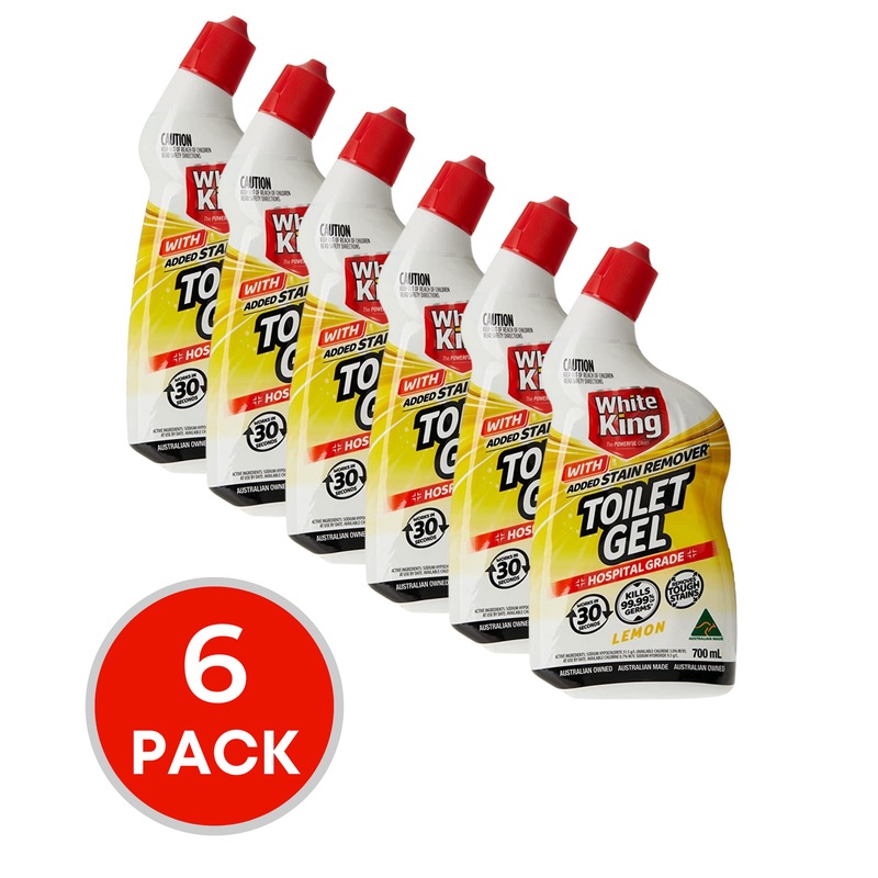 Buy 6 x White King Toilet Gel With Stain Remover Lemon 700mL MyDeal