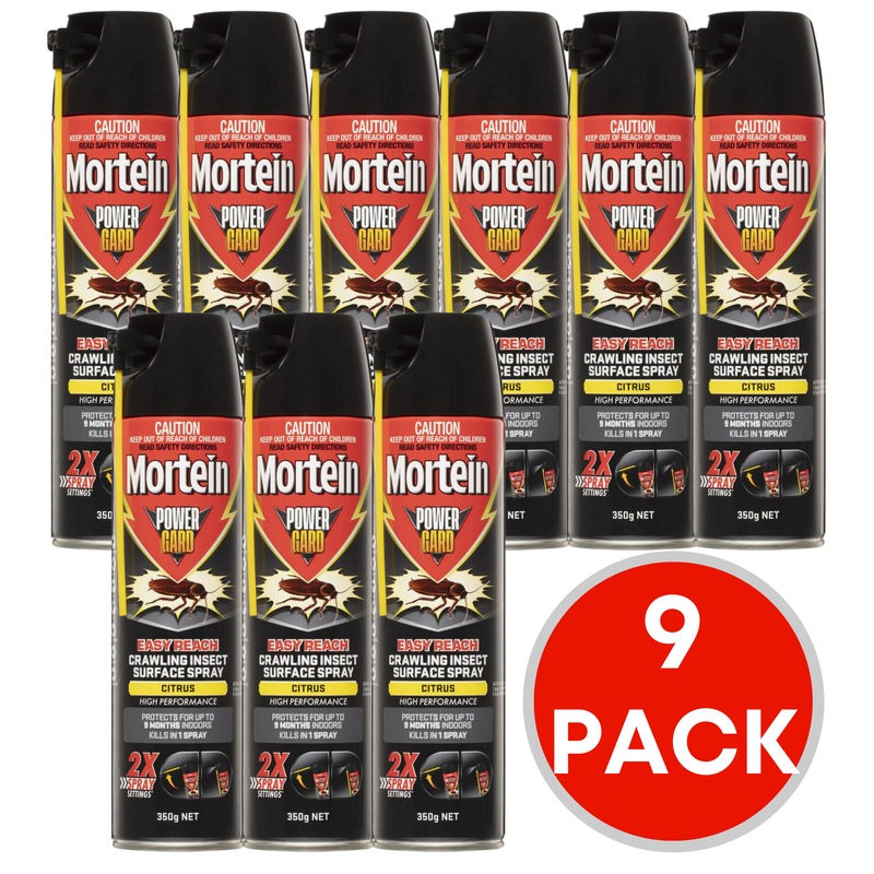 Buy 9 x Mortein Powergard Easy Reach Crawling Insect Surface Spray