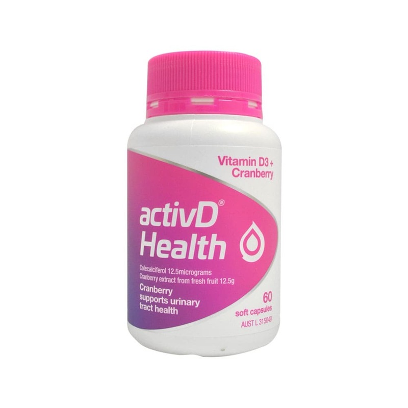 Buy Activd Pk60 Health Vitamin D3+ Cranberry Supports Urinary Tract