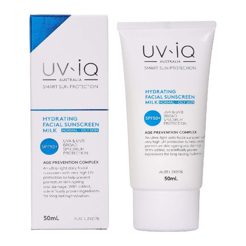 Cancer Council UV-IQ Hydrating Facial Sunscreen Milk Normal Oily Skin ...