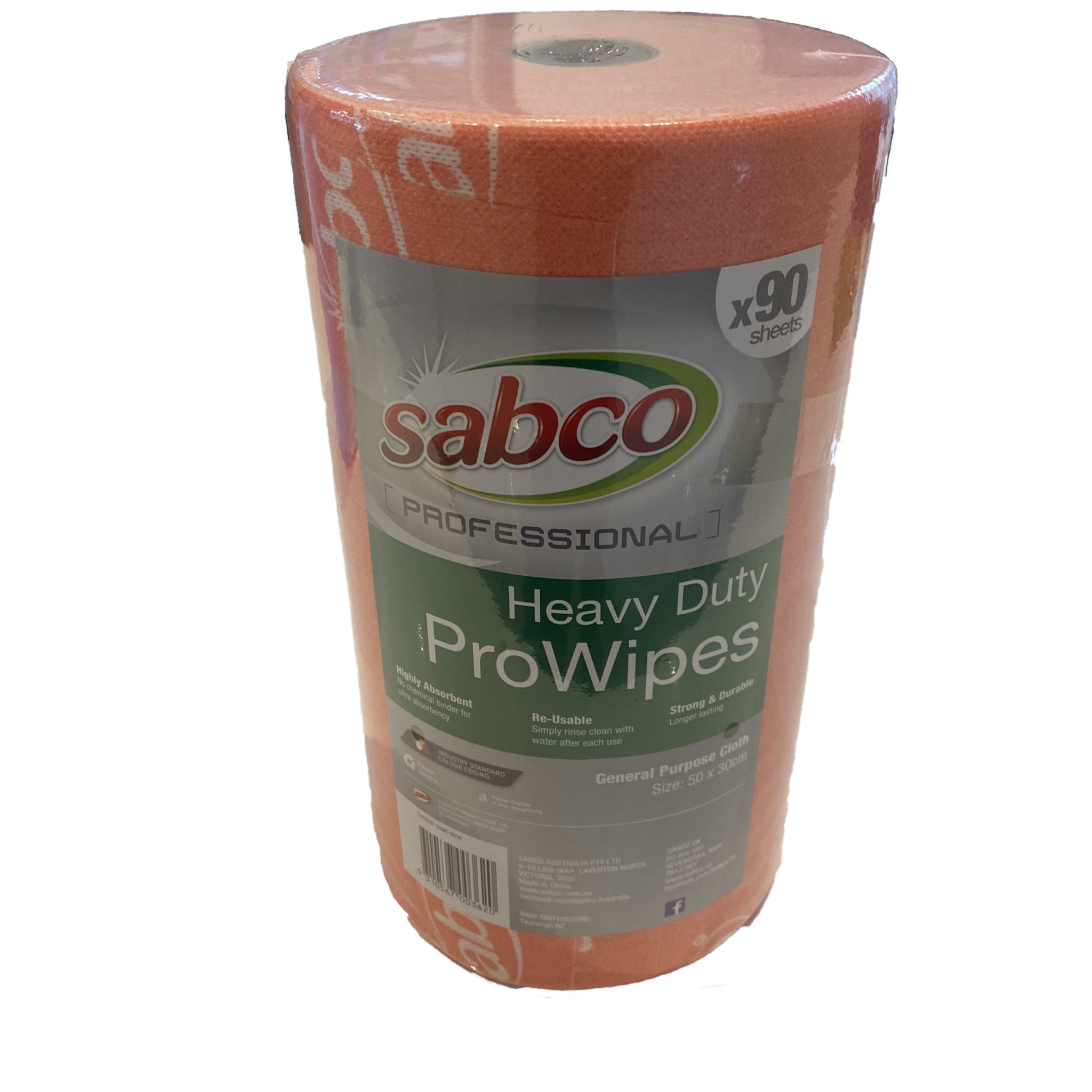 Sabco PROFESSIONAL HEAVY-DUTY PROWIPES ROLL 90-Sheet General Purpose RED 