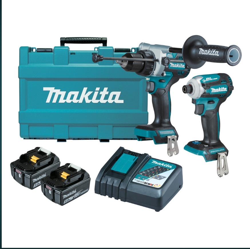 Makita DLX2455T18V 5.0Ah Li Ion Cordless Brushless 2pce Combo Kit Unbranded Australia