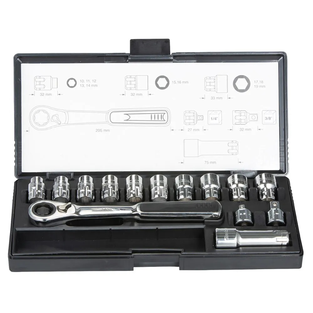 Makita Pass Thru Socket Set B 65595 14pieces  Australia