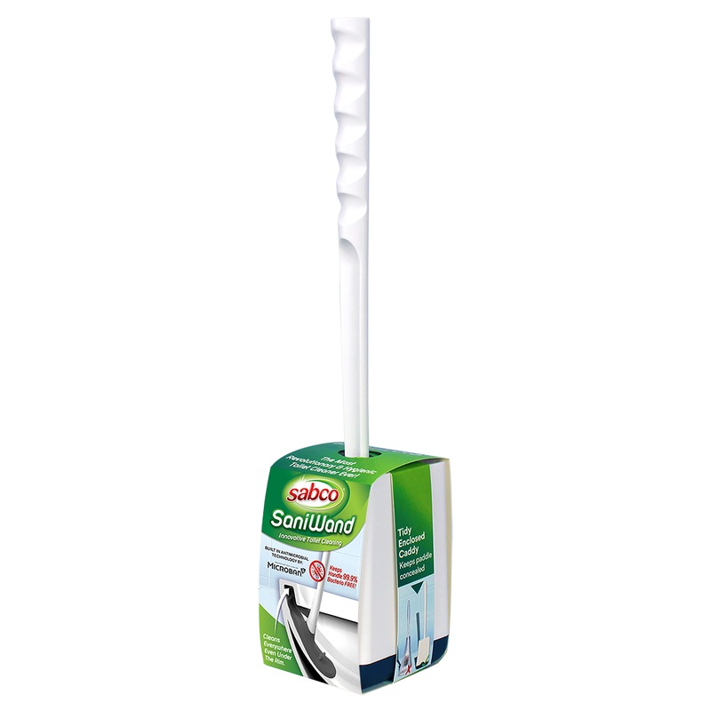 Buy Sabco White Saniwand Hygienic Toilet Brush with Caddy MyDeal