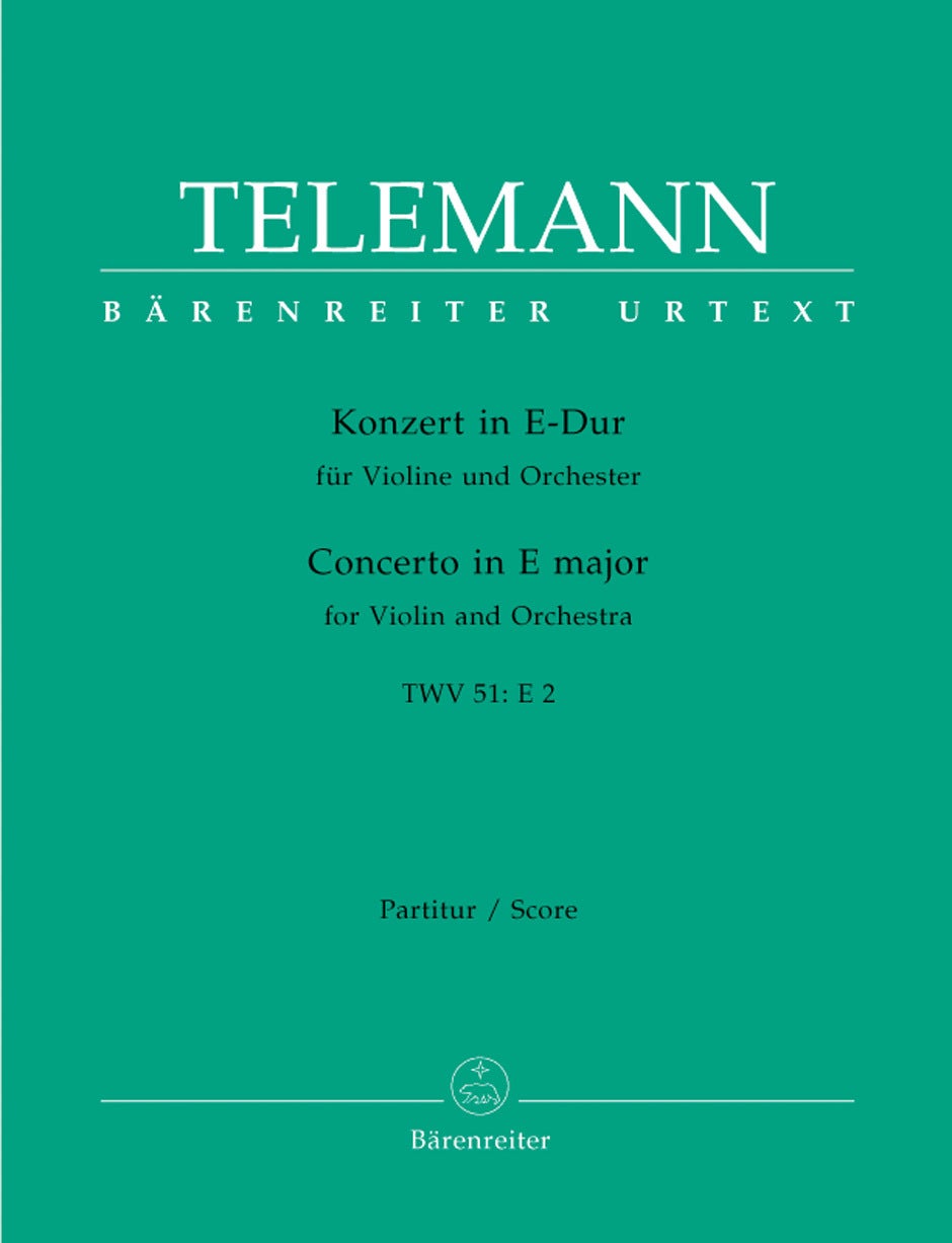 Concerto For Violin And Orchestra In E Major Twv 51:E2