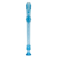 CPK - 3 Piece Plastic Transparent Blue Descant Recorder Clear Vinyl Bag