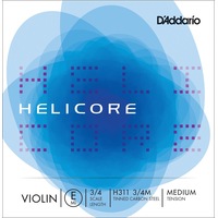 D'Addario Helicore Violin Single E String, 3/4 Scale, Medium Tension