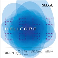 D'Addario Helicore Violin String Set, 3/4 Scale, Medium Tension