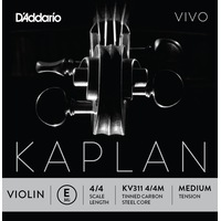 D'Addario Kaplan Vivo Violin E String, 4/4 Scale, Medium Tension