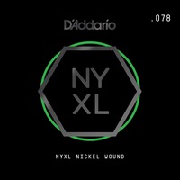 D'Addario NYXL Nickel Wound Electric Guitar Single String, .078