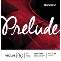 D'Addario Prelude Violin Single D String, 1/8 Scale, Medium Tension