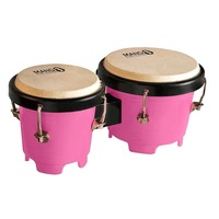 Mano Percussion Mini Bongo Drums, 4.5 & 5 Inch Tunable Heads Pink