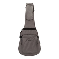 Martinez Deluxe Shaped Polyfoam Acoustic Guitar Case (Silver)