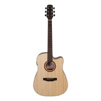 Martinez 'Natural Series' Solid Spruce Top Acoustic-Electric Dreadnought Cutaway Guitar (Open Pore)