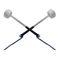 Powerbeat Bass Drum Mallets 1 Pair Aluminium Handle Felt Head & Hand Grips