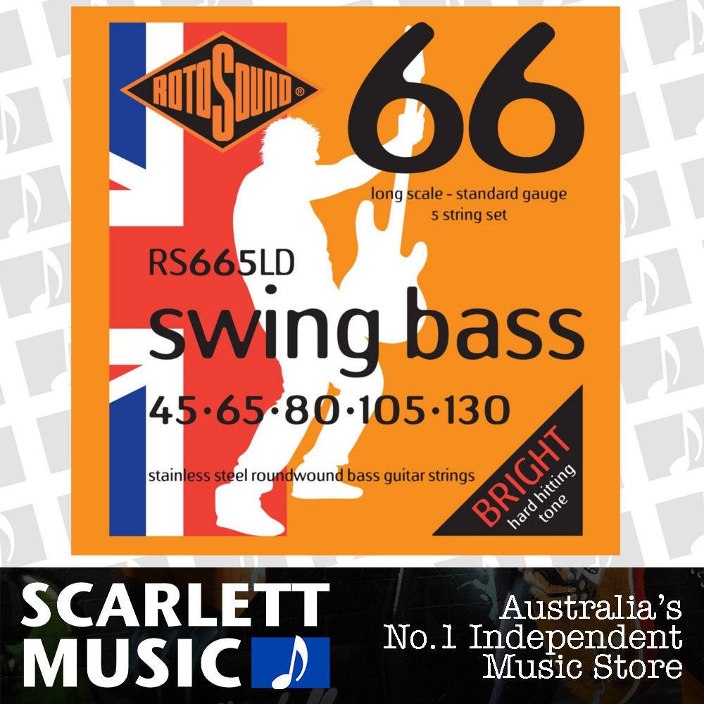 Rotosound RS665-LD Swing Bass Set 5-String Stainless Steel 45-130 Long Scale