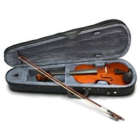 Valencia 3/4 Size Violin Outfit Solid Carved Top and Back Poly Foam Ca