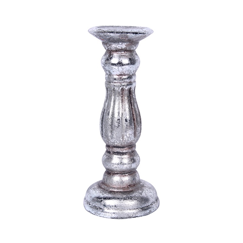 Buy Antique Silver Candle Holder 17cm MyDeal