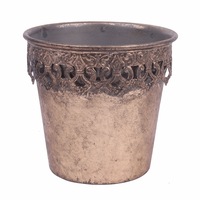 Christmas Antique Gold Metal Pot 11cm