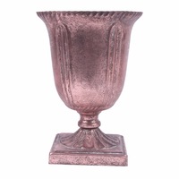 Christmas Antique Rose Gold Metal Planter 21cm