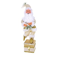 Cotton Candy Elf Stocking Hanger Ivory 38cm