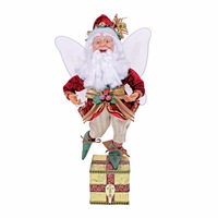 Cotton Candy Elf Stocking Hanger Fairy Red/Gold 38cm