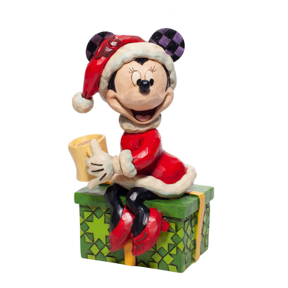 Disney Traditions Santa Minnie with Hot Chocolate 15cm