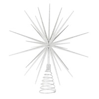 Holly & Ivy 3D Starburst Tree Topper Silver 31cm