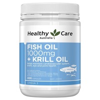 Healthy Care Fish Oil + Krill Oil 1000mg 400 Capsules - Quality Vitamins Australia