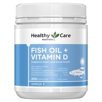 Healthy Care Fish Oil + Vitamin D 200 Capsules - Quality Vitamins Australia