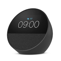 Amazon Echo Spot (2024) Smart Alarm Clock Speaker with Alexa - Black 2.83" Touchscreen - 1.73" Speaker - Reminders / Weather / Smart Home Control / Routines & More [B0C2RXN77R]