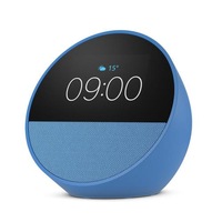 Amazon Echo Spot (2024) Smart Alarm Clock Speaker with Alexa - Ocean Blue 2.83" Touchscreen - 1.73" Speaker - Reminders - Weather / Smart Home Control / Routines & More [B0C2RSQPYP]