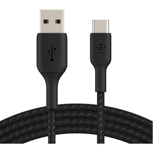 Belkin BoostCharge Braided 2M USB-A to USB-C Cable, - Black [CAB002bt2MBK]