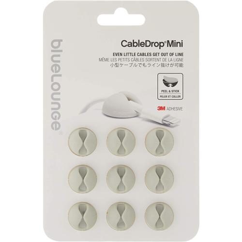 BlueLounge CDM-WH CableDrop Mini, White - Cable Management System for All Cables up to 5/16-inch PACK OF 9 [CDM-WH]