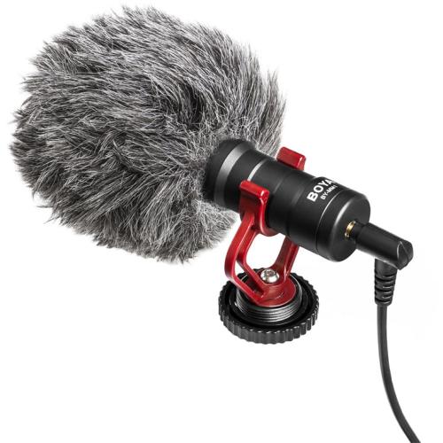 Boya BY-MM1 Mini Cardioid Condenser Microphone - include Shockmount & Furry Windshield For Smartphones, DSLRs, and Camcorders [BY-MM1]